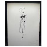 Vintage Fashion Art Drawing