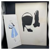 Vintage Fashion Watercolor Drawing Media Art