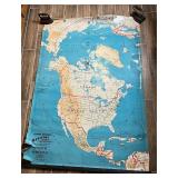 Vtg Hearne Brothers North America Map