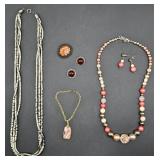Costume Jewelry Necklace / Earrings / Sterling 925