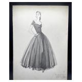 Vintage Fashion Watercolor Art Drawing