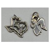 James Avery Sterling Texas Rose & Angel Charms