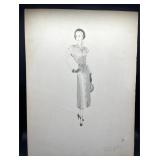 Vintage Fashion Watercolor Art Drawing