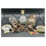 Jars of Jewelry Pieces & 14k GF Jewelry Tags