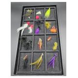 Hand Tied Fishing Flies in Storage Case