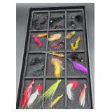 Hand Tied Fishing Flies in Storage Case