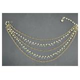 Hobï¿½ 5-Strand Necklace w/ Faux Pearl & Rhinestones