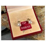 Majorica Sterling Vermeil Gold Faux Pearl Earrings