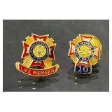VFW Lifetime 1/20 10k Gold Fill & 10yr Member Pins