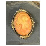 Whiting & Davis Co. Cameo Brooch Pin / Pendant