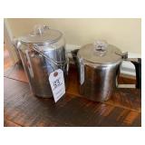 2 Stainless Coffee Pots 6" & 7"