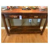 Rustic Sofa Table with Shelf & Drawer 48"X16"X31"T