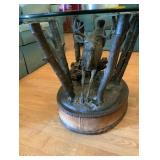 Coffee Table with Deer Stand Glass Top 36x28x22t