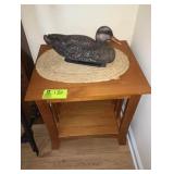 Wooden Night Stand & Decoy 21.5x18x24"T