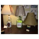 Jim Beam, Carlo Rossi, & Folgers Bottle Lamps