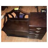 Dressing Bench with Storage, 2 Drawers, 1 Door, 48