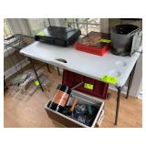 Lifetime Folding Table with Side Tray "No Contents