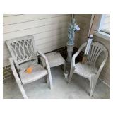 2 Chairs, Stool, Thermometer, 20" Statue