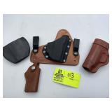 GROUP OF LEATHER HOLSTERS. WAYNES CREATIONS, GOULD