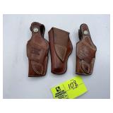 GROUP OF BIANCHI LEATHER HOLSTERS. 19AL, 5A