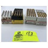 WINCHESTER 25 AUTO 50 GR. FMJ, ONE FULL BOX AND ON