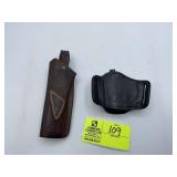 TWO BIANCHI LEATHER HOLSTERS. 2, 105 SE13