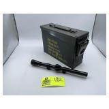AMMO CAN AND WEAVER M34 SCOPE
