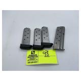 GROUP OF KIMBER MAGAZINES, 3 FOR 380 ACP AND ONE 9