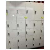 TWO SECTIONS OF LOCKERS, VARIOUS SIZES, LOCKER NO