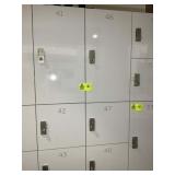 TWO SECTIONS OF LOCKERS, VARIOUS SIZES, LOCKER NO