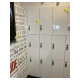 GROUP OF 6 LOCKERS, 2 WIDE X 3 HIGH. OVERALL DIMEN