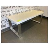 METAL FRAME BENCH, 48 IN X 20 IN X 18.5. LOT LOCAT