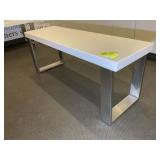 METAL FRAME BENCH, 48 IN X 15 IN X 19. LOT LOCATED