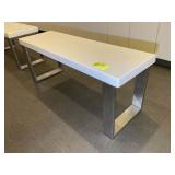 METAL FRAME BENCH, 48 IN X 15 IN X 19. LOT LOCATED