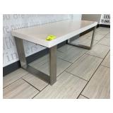 METAL FRAME BENCH, 48 IN X 20 IN X 18.5. LOT LOCAT