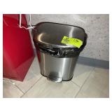 SMALL STAINLESS TRASH CAN, 15 IN TALL. LOT LOCATED