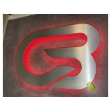 BACKLIT SILVER COLOR CYCLEBAR SIGN, 48 IN X 32 IN,