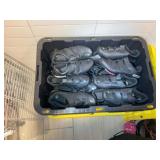 TWO TOTES WITH MISC SIZE CYCLE SHOES, LOT LOCATED
