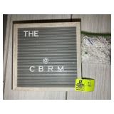 SIGN WITH CHANGEABLE LETTERS, 12 IN SQUARE. LOT LO