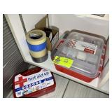 TAPE AND FIRST AID KITS. LOT LOCATED IN RALEIGH