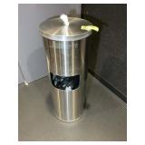 TRASH CAN AND SANITIZING WIPE STAND, 13 IN DIAMETE