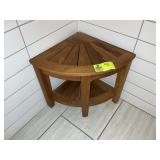 TEAK WOOD STYLE BENCH, 22 IN X 16 IN X 18 IN. LOT