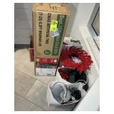 GROUP OF CHRISTMAS DECORATIONS AND ARTIFICIAL TREE