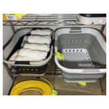 GROUP OF THREE COLLAPSABLE LAUNDRY BASKETS WITH SO