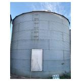 METAL GRAIN BIN WITH UNLOADING AUGER, NO DRYER, 24