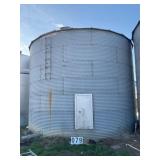 METAL GRAIN BIN WITH UNLOADING AUGER AND DRYER, 24