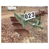 JOHN DEERE FOUR BOTTOM PLOW, MISSING GUIDE WHEEL
