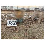TWO ROW CULTIVATOR WITH FERTILIZER HOPPERS, 9 FT O