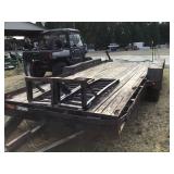 7ftx17ftwx3.5ft dove tail. Triple axle trailer wit