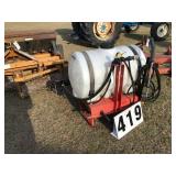 Fimco 3 point hitch 50 gal no pump Sprayer with 4f
